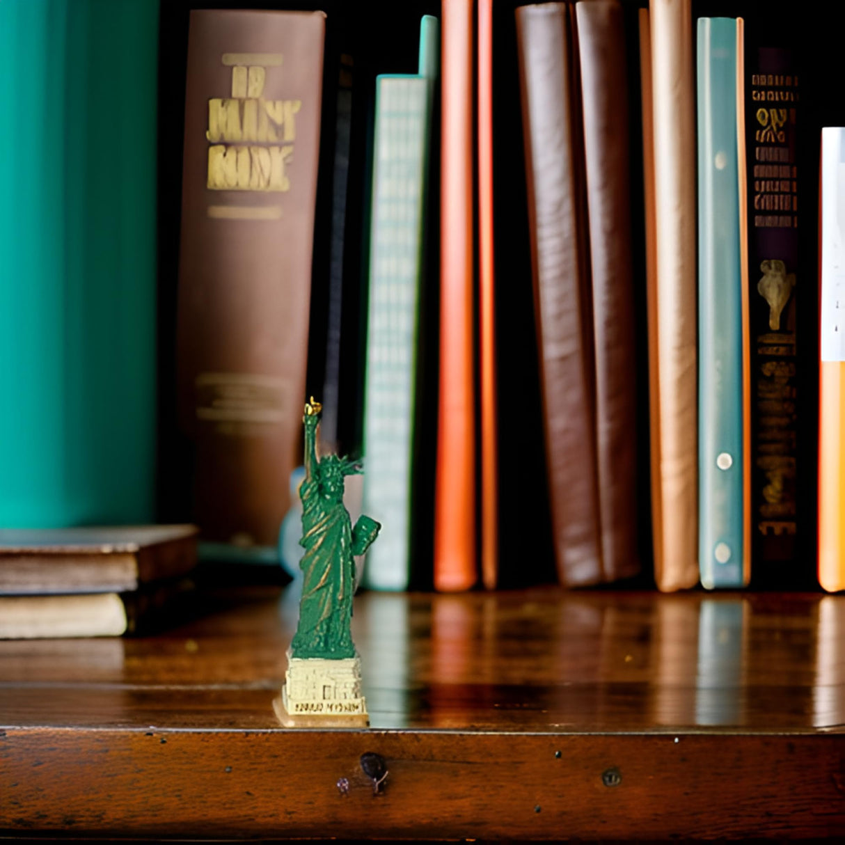 Liberty Figurine with Copper Tint; Statue of Liberty Souvenir (4 Inches)