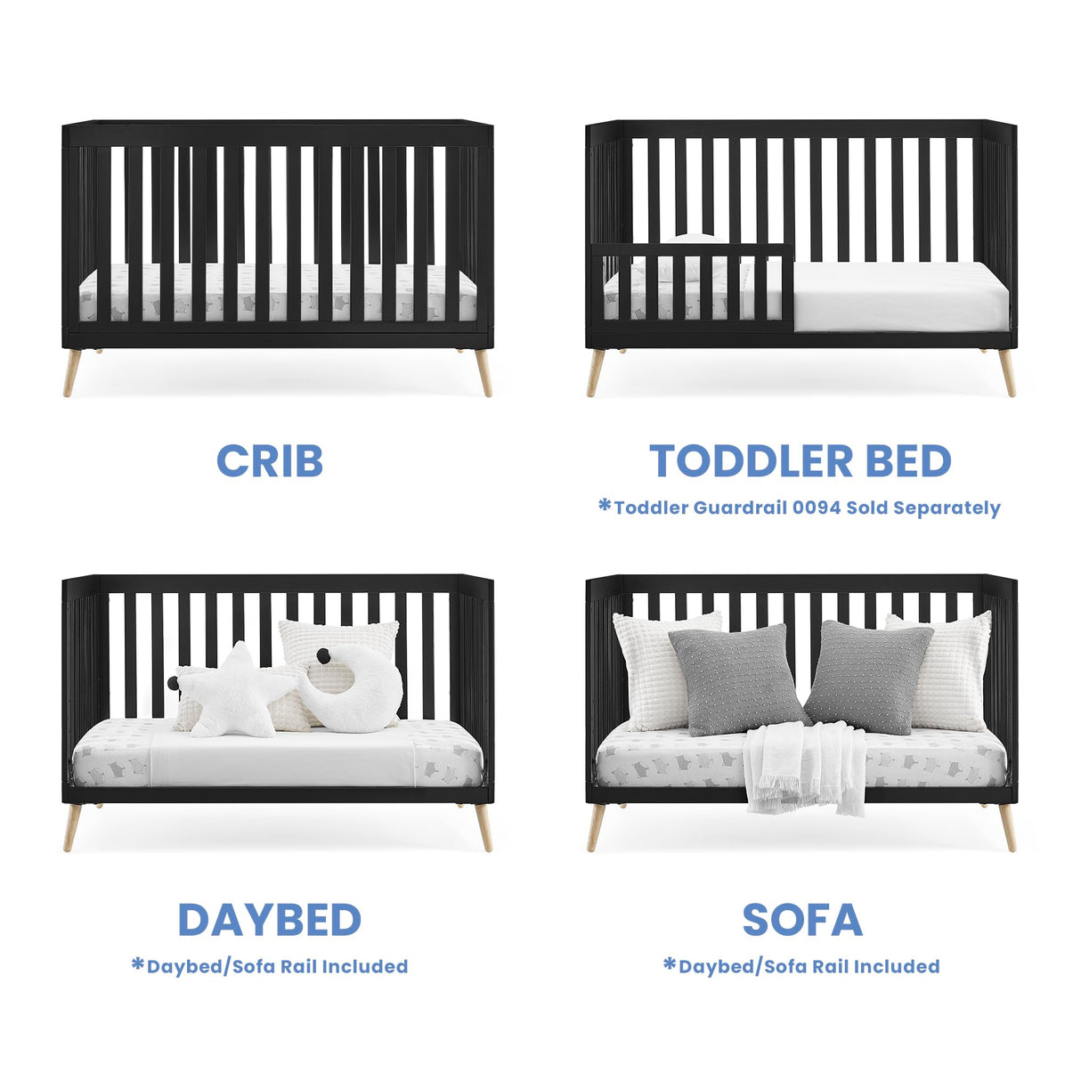 4-in-1 Convertible Baby Crib