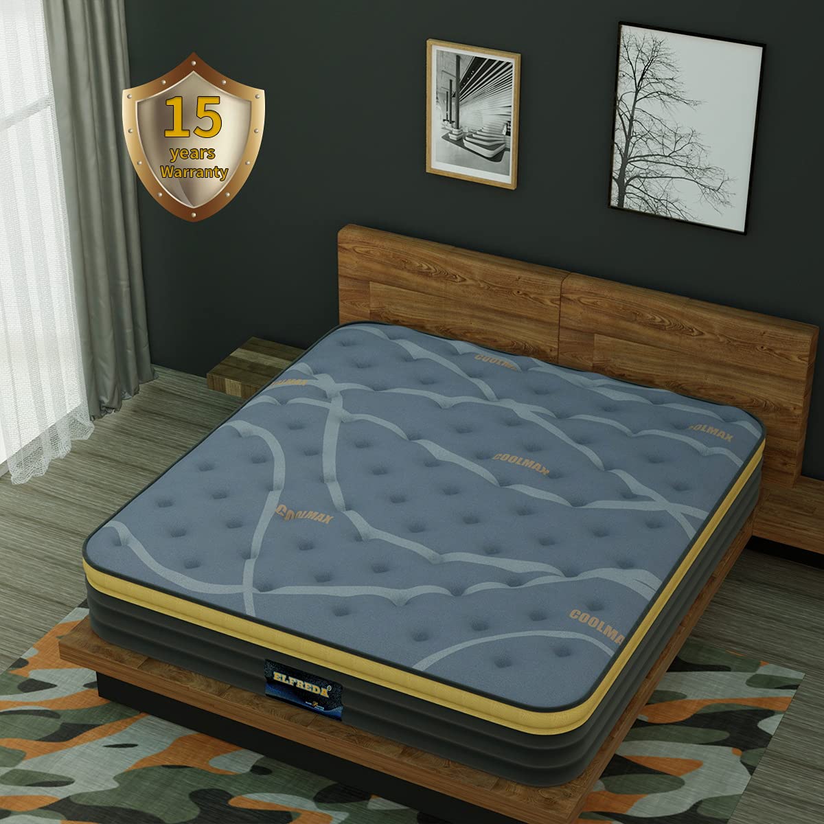 King Mattress, 12 inch Pillow Top Hybrid Mattress, Memory Foam and Pocket Spring Medium Firm Mattress,