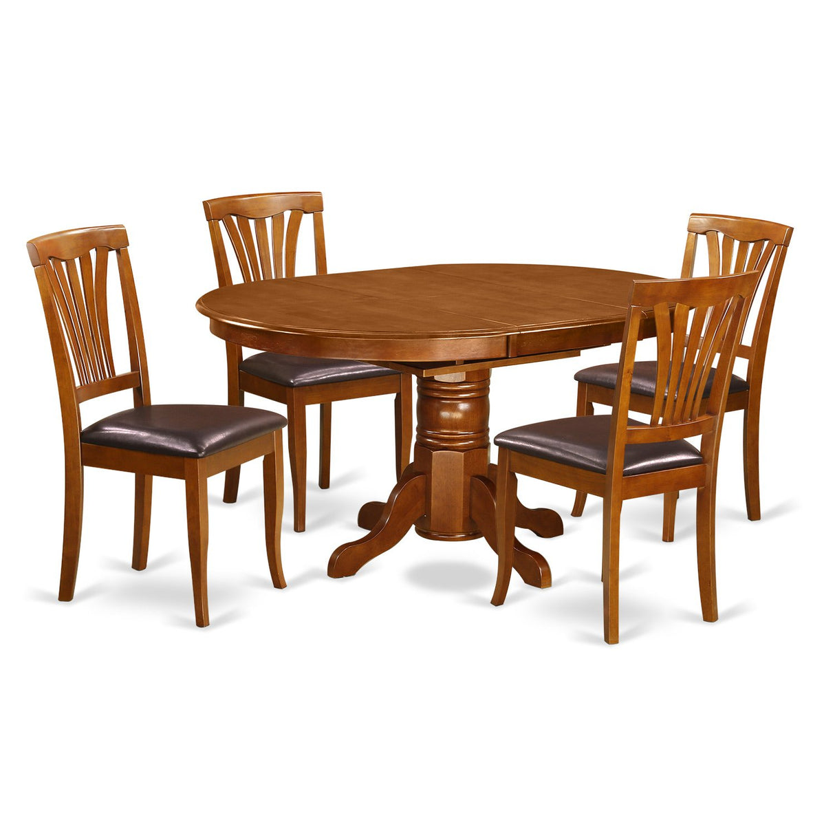 Avon 5 Piece Room Furniture Set Includes an Oval Kitchen Table with Butterfly Leaf