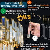 Gold Crystal Chandelier Lighting Foyer Hall Entry Way Chandeliers Light Fixture for High