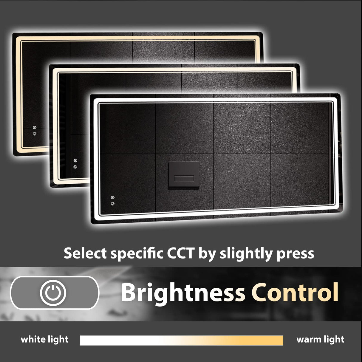 LED Bathroom Mirror 27x55 Inch with Adjustable Lighting & Anti-Fog