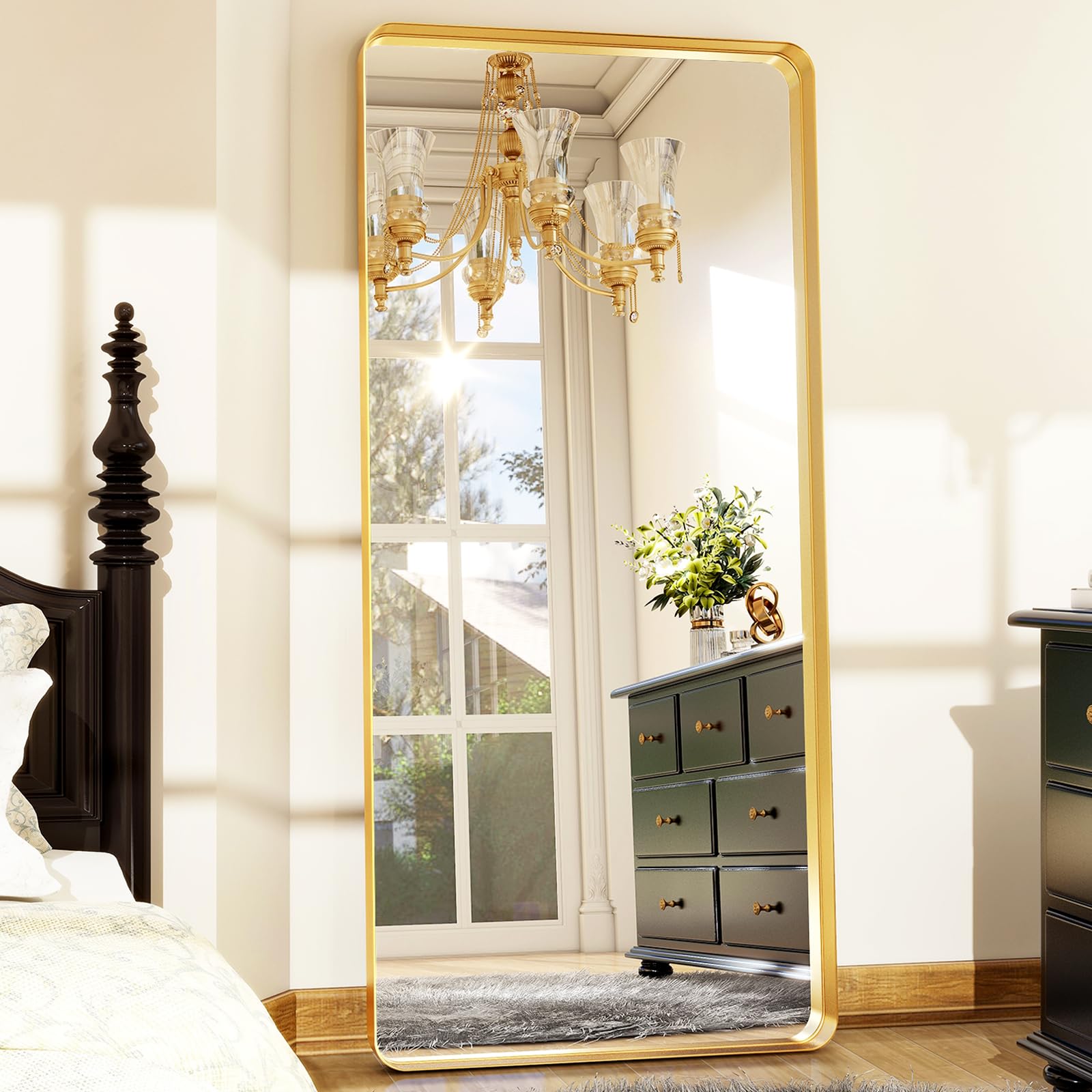 71" x 30" Full-Length Mirror - Gold Deep Framed Floor Mirror