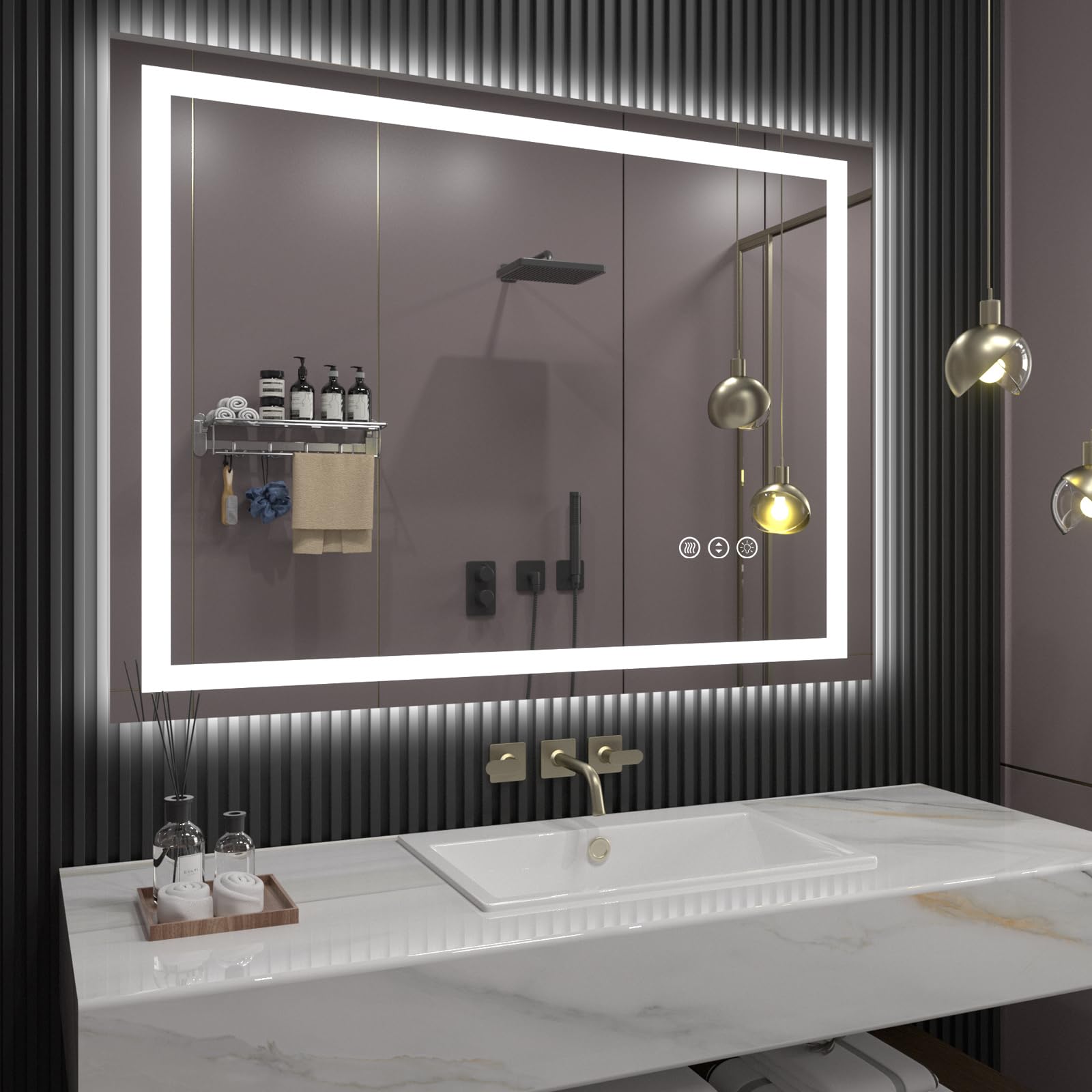 LED Bathroom Mirror for Wall, Lighted Vanity Mirror