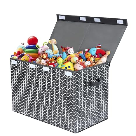 Large Toy Storage Box Chest for Girls Kids, Sturdy Toy Box Bin Organizer Baskets