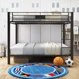 Kaleb Metal Frame Queen Over Queen Bunk Bed with Ladder in Sandy Black