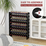 Wine Rack Freestanding Floor - 8 Tiers Wine Bottle Holder 72 Bottle Stackable Wine Rack