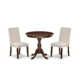 Antique 3 Piece Dining Set for Small Spaces Contains a Round Kitchen