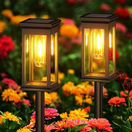 Solar Pathway Lights Outdoor, 8 Pack Upgraded Solar Outdoor Lights