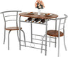 3 Piece Small Round Dining Table Set for Kitchen Breakfast Nook