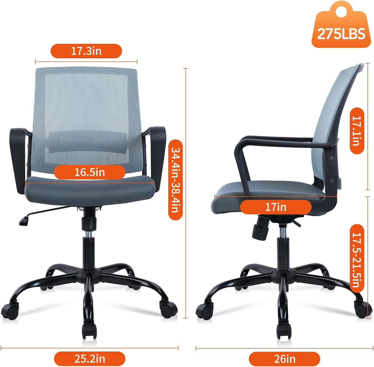 Ergonomic Office Chair - Mesh Desk Chair with Lumbar Support