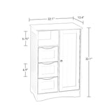 Ashland 1-Door, 3-Drawer Floor Cabinet, One Size, White