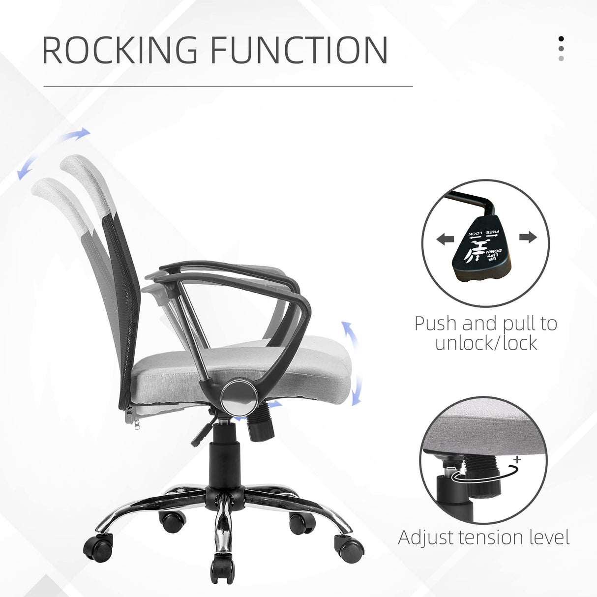 Mid Back Ergonomic Desk Chair Swivel Mesh Fabric Computer Office Chair with Backrest