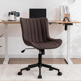 Black Ergonomic Home Office Desk Chair with Wheels Comfy Armless Criss Cross Chair