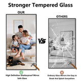 30x55 Matte Black Rectangle Bathroom Mirror