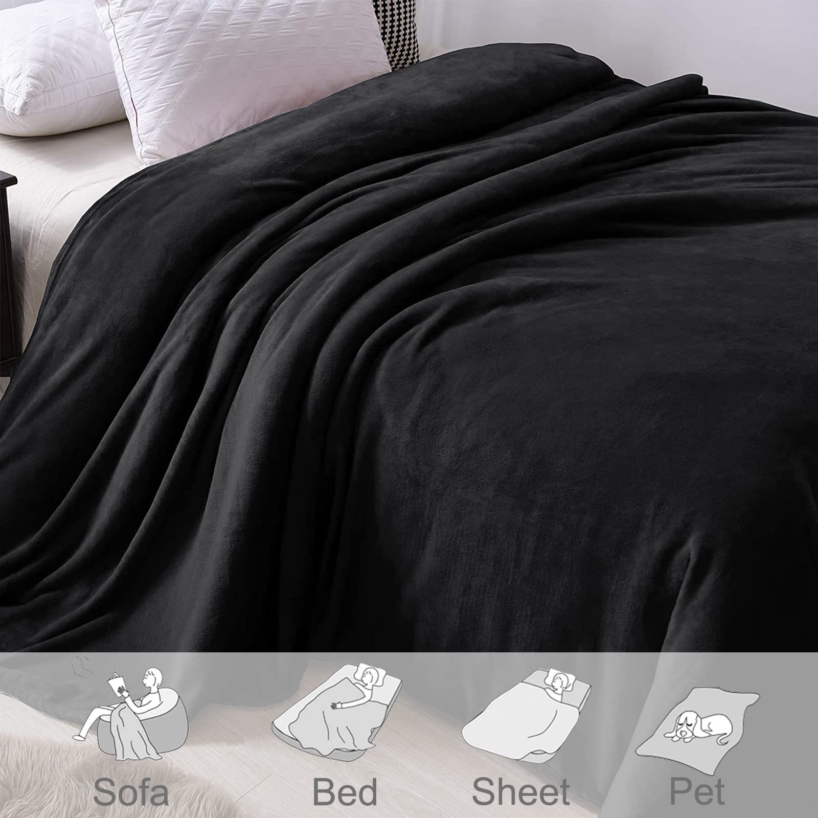 Mezcla Fleece Blanket King Size for Bed, Super Soft and Warm, All Season Use, Cozy,