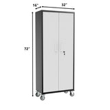 Garage Storage Cabinet, 72" Tool Storage Cabinet Utility Locker with Wheels