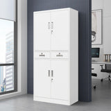 Metal Storage Cabinet, Locking Storage Cabinet with Drawers and Adjustable Shelves