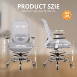 400lbs Heavy Duty Drafting Chair with Lumbar Support