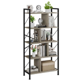 5 Tier Bookshelf with Storage, 61 Inch Tall Industrial Book Shelf with Open Display Bookshelves