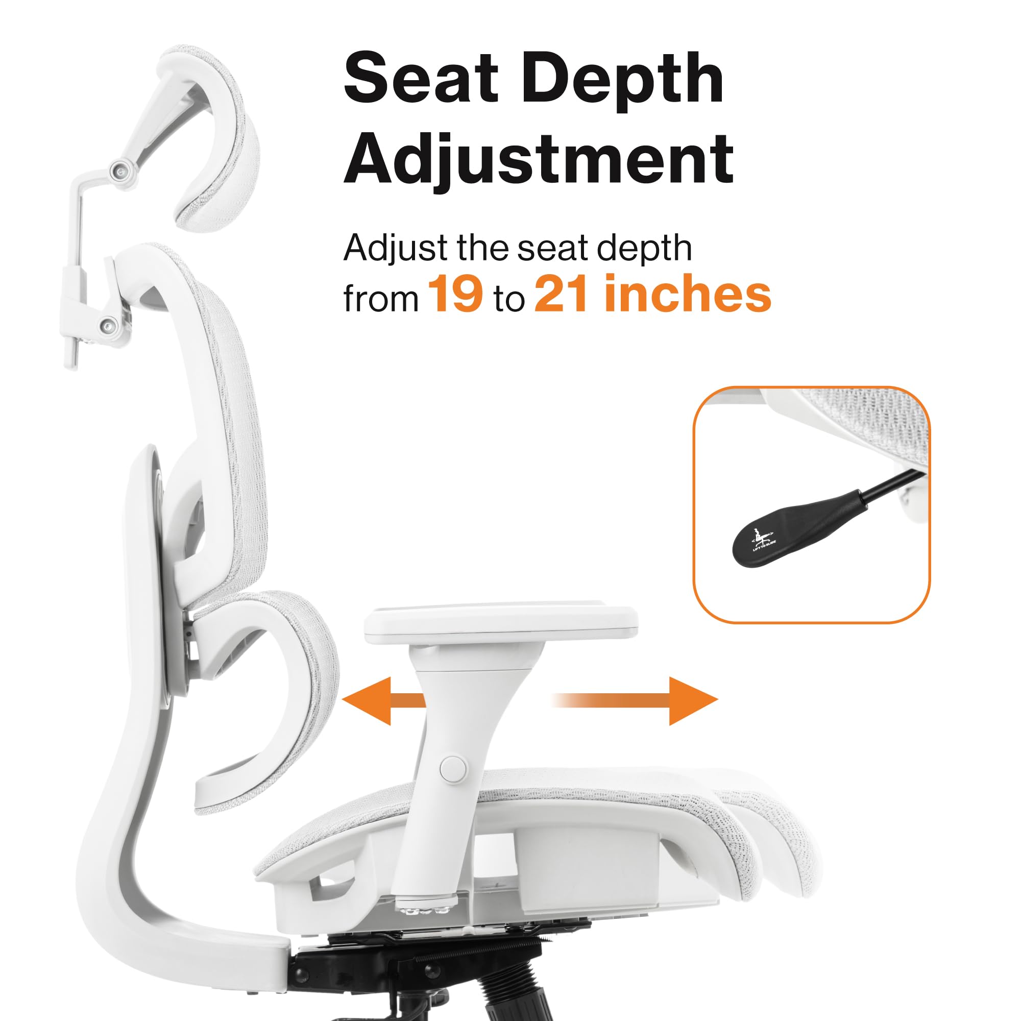 Prestige Ergonomic Office Chair - Height Adjustable Backrest Lumbar Support,