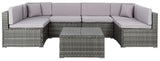 PAT7510B-2BX Collection Sectional Diona Grey Outdoor Living Patio Set, Grey/Grey
