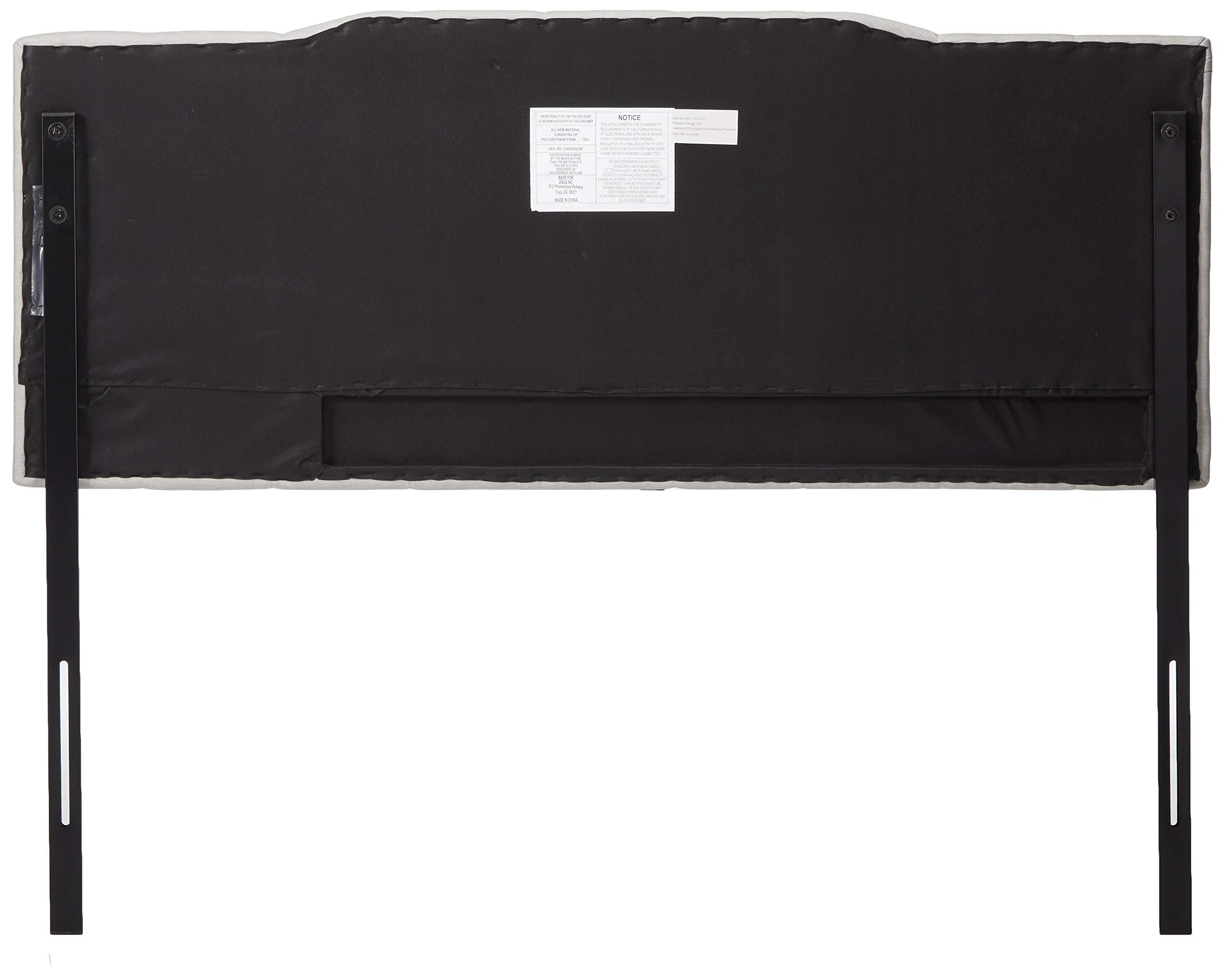 Satish Upholstered Channel Stitched Headboard in Light Grey