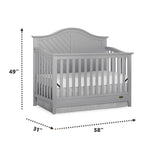 Dream On Me Ella 5-in-1 Full Size Convertible Crib in Pebble Grey, Greenguard Gold Certified