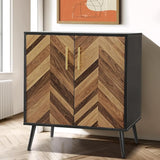 Sideboard Buffet Cabinet with Storage - 3 Doors Black Storage Cabinet with Drawers