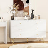 Dresser for Bedroom with 6 Drawers and Metal Handle,Sturdy Frame Modern