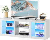 TV Stand for 65-Inch TV, 58-Inch Entertainment Center with Adjustable Glass Shelves,