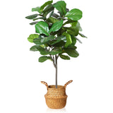 Artificial Fiddle Leaf Fig Tree 50" Fake Potted Ficus Lyrata Plant