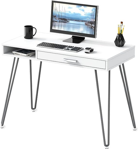 Home Office Computer Hairpin Leg Desk with Drawer