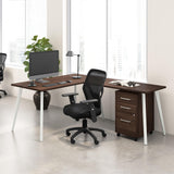 L Shaped Computer Desk 60 inch with 3 Drawer Mobile File Cabinet, PC Corner Table