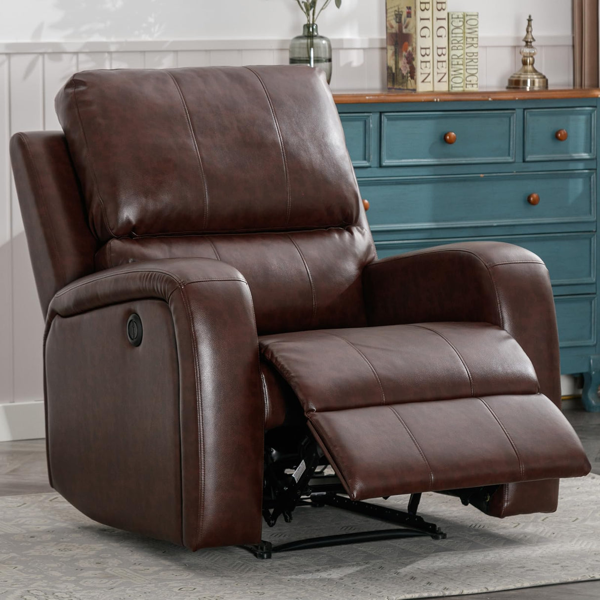 Power Recliner Chairs, Electric Leather Recliners with USB Charge Port and Upholstered