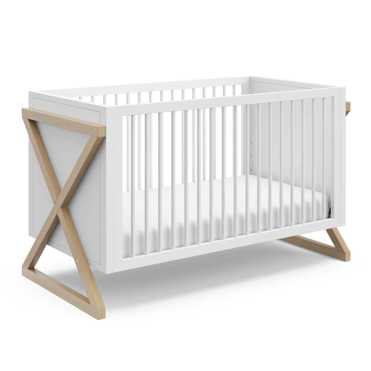 3-in-1 Convertible Crib (Driftwood) - Easily Converts to Toddler Bed & Daybed, 3-Position A