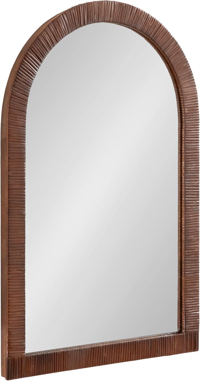 Rattan Wall Mirror,  Natural Wood, Decorative Wooden Mirror