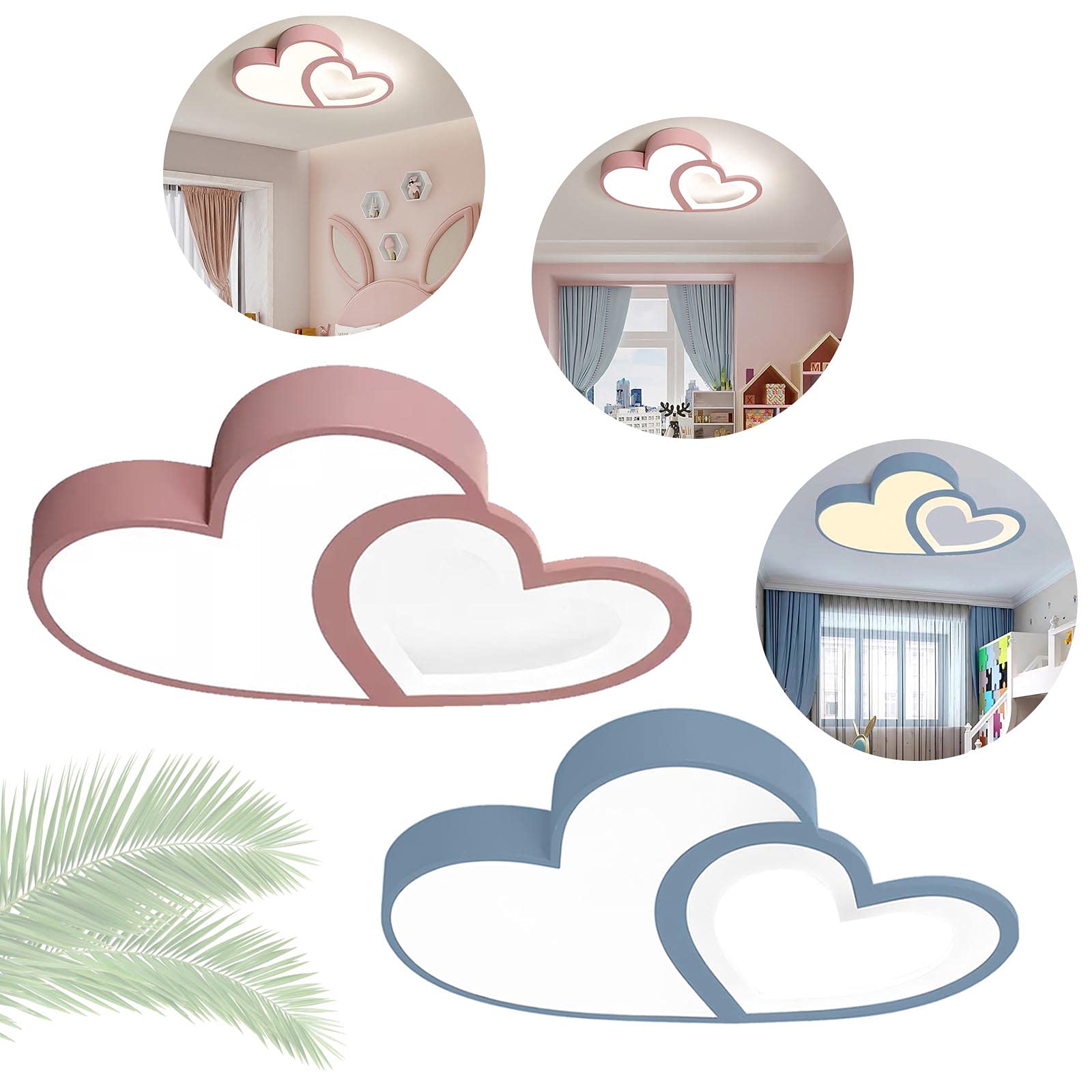 Heart Shaped LED Ceiling Light - Dimmable Flush Mount 38W