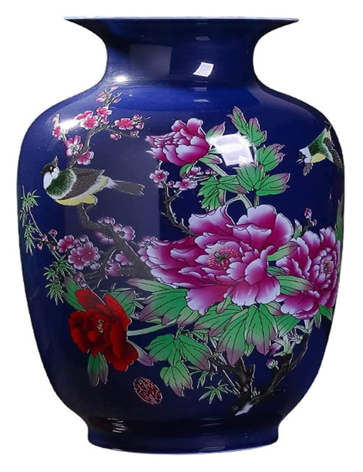 Sculpture Vase HH-CC Vase Blue Ceramic Vase Decoration Living Room Chinese Classical