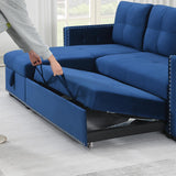 Sectional Sleeper Sofa with Pull Out Bed Storage, Queen Size 91 inches Sofa Bed