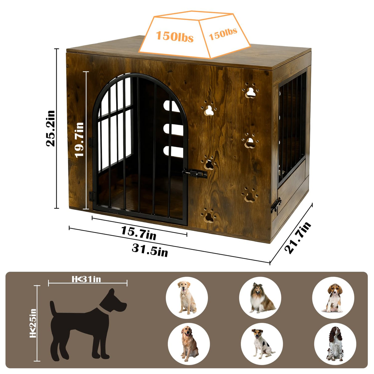 Heavy Duty Dog Crate Furniture for Small to Medium Dogs