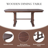 6-Piece Extendable Wood Dining Table Set with Upholstered Chairs