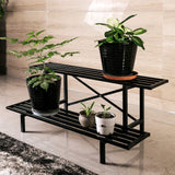 2 Tier Sturdy Metal Plant Stand Heavy Duty Plant Holder for Home Indoor and Outdoor