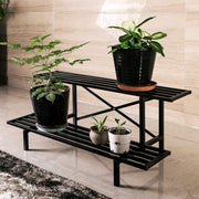2 Tier Sturdy Metal Plant Stand Heavy Duty Plant Holder for Home Indoor and Outdoor