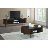 New Classic Furniture Brax Wood TV Console for TVs up to 82", Walnut