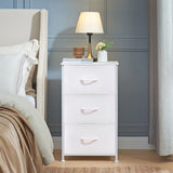 White Nightstand, 3 Drawer Dresser for Bedroom, Bedside Table Night Stand End Table