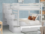 Tall Stairway Bunk Beds Twin over Twin with 4 Drawers in the Steps and a Twin Trundle
