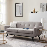 Engage Herringbone Fabric Loveseat, Ivory