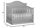 Dream On Me Ella 5-in-1 Full Size Convertible Crib in Pebble Grey, Greenguard Gold Certified