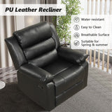 Manual Recliner Chair, Breathable PU Leather Reclining Chair, Extra Wide Recliners